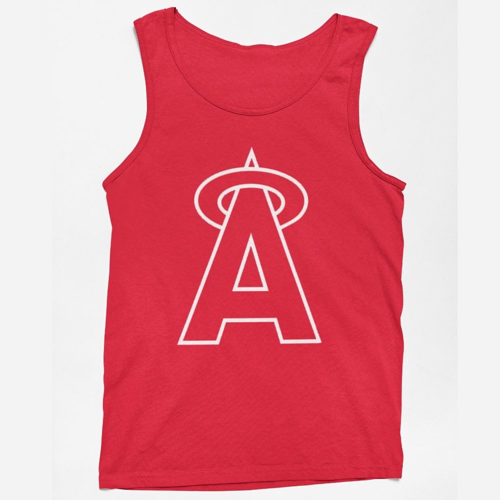 NEW California Los Angeles Angels Anaheim 1986 Retro A Logo Tank Top RED